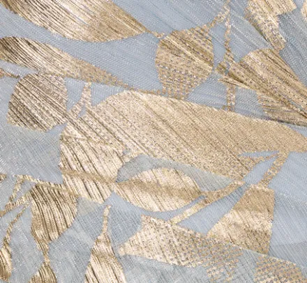 Adrianna Papell Wedding Guest Dresses|Formal Dresses*Foil Leaf Short Sleeve Gown With Draped Details In Light Blue Gold