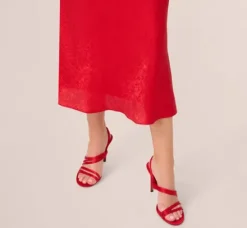 Adrianna Papell Wedding Guest Dresses|Petite-Friendly*Foil Woven Halter Midi Dress In