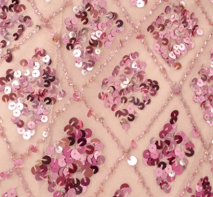Adrianna Papell Wedding Guest Dresses|Formal Dresses*Geometric Sequin Beaded Gown With Scoop Neckline In Pink Multi
