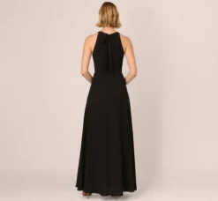 Adrianna Papell Jumpsuits|Day Dresses*Halter Crepe Overlay Jumpsuit In Black Ivory