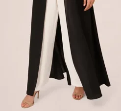 Adrianna Papell Jumpsuits|Day Dresses*Halter Crepe Overlay Jumpsuit In Black Ivory