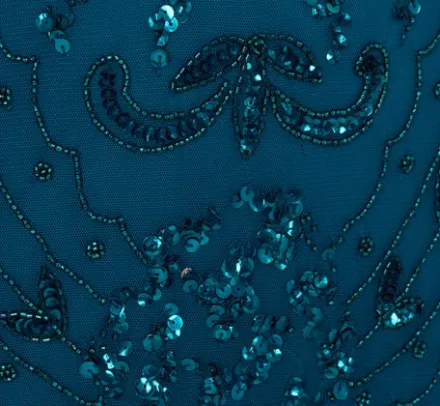 Adrianna Papell Wedding Guest Dresses|Formal Dresses*Hand-Beaded Ankle-Length Dress In Teal Sapphire