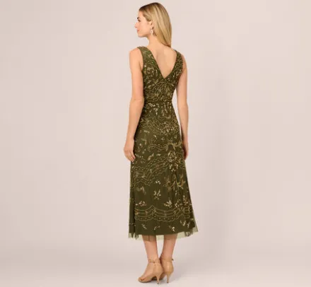 Adrianna Papell Wedding Guest Dresses|Formal Dresses*Hand-Beaded Ankle-Length Dress In
