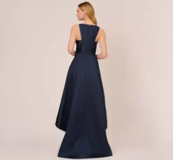 Adrianna Papell Wedding Guest Dresses|Formal Dresses*High Low Mikado Gown With Asymmetrical Detail In