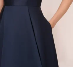 Adrianna Papell Wedding Guest Dresses|Formal Dresses*High Low Mikado Gown With Asymmetrical Detail In