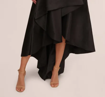 Adrianna Papell Wedding Guest Dresses|Formal Dresses*High Low Mikado Gown With Asymmetrical Detail In