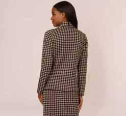 Adrianna Papell Co-Ord Sets*Houndstooth Blazer With Shawl Collar In Dusty Camel Soft Houndstooth