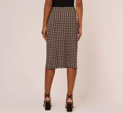 Adrianna Papell Pants & Skirts|Co-Ord Sets*Houndstooth Midi Pencil Skirt In Dusty Camel Soft Houndstooth
