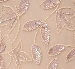 Adrianna Papell Wedding Guest Dresses|Formal Dresses*Illusion Floral Beaded Gown With Sheer Long Sleeves In