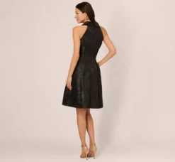 Adrianna Papell Wedding Guest Dresses|Day Dresses*Jacquard Tuxedo Midi Dress With Surplice Neckline In