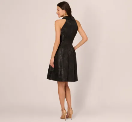 Adrianna Papell Wedding Guest Dresses|Day Dresses*Jacquard Tuxedo Midi Dress With Surplice Neckline In