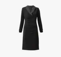Adrianna Papell Wedding Guest Dresses|Day Dresses*Jersey And Satin Short Sheath Tuxedo Dress In
