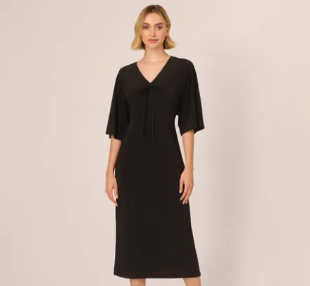 Adrianna Papell Wedding Guest Dresses|Ap Exclusives*Jersey Midi Dress With Dolman Short Sleeves In