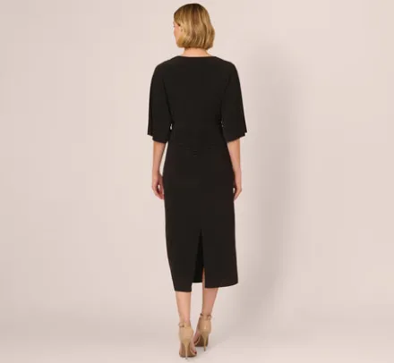 Adrianna Papell Wedding Guest Dresses|Ap Exclusives*Jersey Midi Dress With Dolman Short Sleeves In