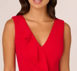 Adrianna Papell Jumpsuits|Day Dresses*Knit Crepe Ruffle Jumpsuit In Super Red