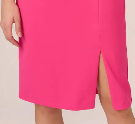 Adrianna Papell Wedding Guest Dresses|Day Dresses*Knit Crepe Sleeveless Midi Dress With Asymmetrical Neckline In Electric Pink