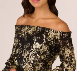 Adrianna Papell Jumpsuits|Day Dresses*Lace And Crepe Jumpsuit In Black Gold
