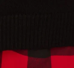 Adrianna Papell Tops & Blouses|Sweaters*Long Sleeve Layered Sweater Top In Black W Red Buffalo Plaid