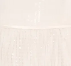 Adrianna Papell Little White Dresses*Long Sleeve Sequin Fringe Cocktail Dress In