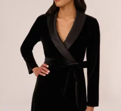 Adrianna Papell Wedding Guest Dresses|Day Dresses*Long Sleeve Velvet Tuxedo Dress In