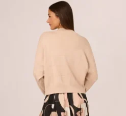 Adrianna Papell Tops & Blouses|Co-Ord Sets*Long Sleeve Zip Front Sweater Bomber In Champagne Blush