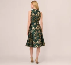 Adrianna Papell Wedding Guest Dresses|Day Dresses*Metallic Jacquard High Low Dress With Ruffle Details In