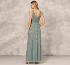 Adrianna Papell Wedding Guest Dresses|Formal Dresses*Multicolor Beaded Mermaid Gown With Sweetheart Neckline In Dark Sage