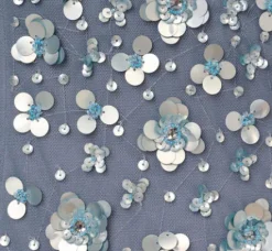 Adrianna Papell Wedding Guest Dresses|Formal Dresses*Off Shoulder Dress With Floral Embellishment In Vintage Blue