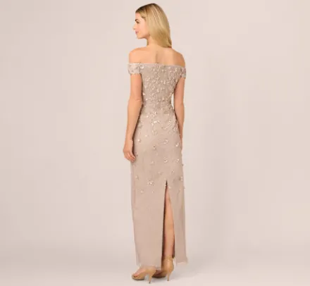 Adrianna Papell Wedding Guest Dresses|Formal Dresses*Off Shoulder Dress With Floral Embellishment In