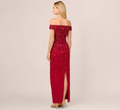 Adrianna Papell Wedding Guest Dresses|Formal Dresses*Off Shoulder Dress With Floral Embellishment In