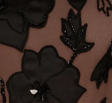 Adrianna Papell Wedding Guest Dresses|Formal Dresses*Off The Shoulder Beaded Column Gown With Rosette Accents In Black Rosegold