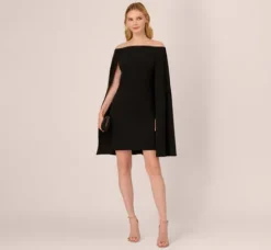 Adrianna Papell Wedding Guest Dresses|Day Dresses*Off The Shoulder Cape Dress In