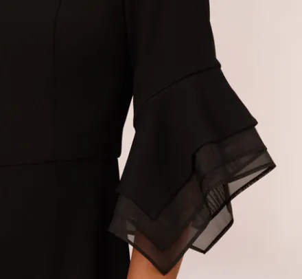 Adrianna Papell Jumpsuits|Dresses With Sleeves*Off The Shoulder Crepe Jumpsuit With Organza Sleeves In