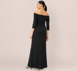 Adrianna Papell Wedding Guest Dresses|Formal Dresses*Off The Shoulder Dress With Cascading Ruffle Detail In