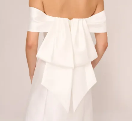 Adrianna Papell Day Dresses|Little White Dresses*Off The Shoulder Mikado Dress With Bow Back In