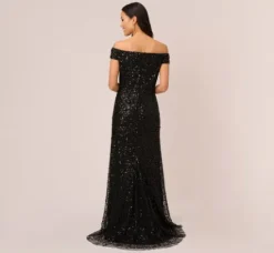 Adrianna Papell Wedding Guest Dresses|Formal Dresses*Off The Shoulder Sequin Beaded Gown In