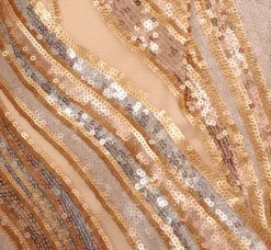 Adrianna Papell Wedding Guest Dresses|Formal Dresses*One Shoulder Abstract Sequin Gown In Champagne Gold Multi