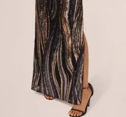 Adrianna Papell Wedding Guest Dresses|Formal Dresses*One Shoulder Abstract Sequin Gown In Black Multi