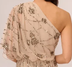 Adrianna Papell Wedding Guest Dresses|Formal Dresses*One Shoulder Beaded Gown In