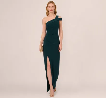 Adrianna Papell Wedding Guest Dresses|Formal Dresses*One Shoulder Column Gown With Cutout Shoulder In