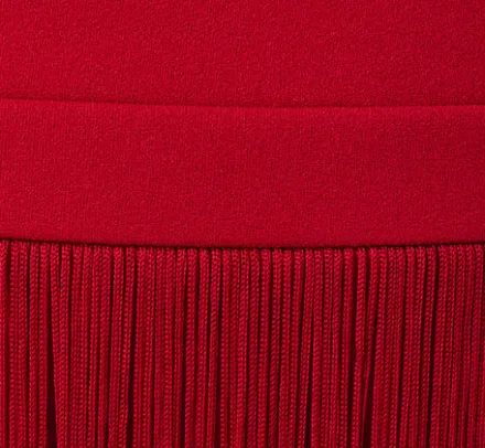 Adrianna Papell Wedding Guest Dresses*One Shoulder Fringe Mini Dress In Matador Red