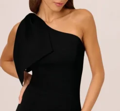 Adrianna Papell Wedding Guest Dresses|Ap Exclusives*One Shoulder Midi Dress With Bow Accent In