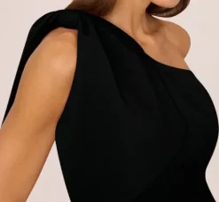 Adrianna Papell Wedding Guest Dresses|Ap Exclusives*One Shoulder Midi Dress With Bow Accent In