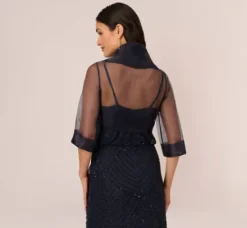Adrianna Papell Shawls & Wraps*Organza Wrap Jacket With Short Sleeves In