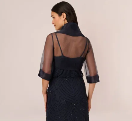 Adrianna Papell Shawls & Wraps*Organza Wrap Jacket With Short Sleeves In