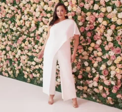 Adrianna Papell Jumpsuits|Formal Dresses*Plus Size Flutter One Shoulder Jumpsuit In