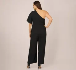 Adrianna Papell Jumpsuits|Formal Dresses*Plus Size Flutter One Shoulder Jumpsuit In