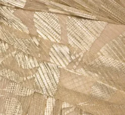Adrianna Papell Wedding Guest Dresses|Formal Dresses*Plus Size Foil Leaf Short Sleeve Gown With Draped Details In Champagne Gold