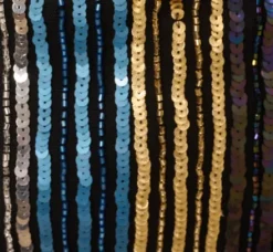 Adrianna Papell Wedding Guest Dresses|Petite-Friendly*Plus Size Sequin Beaded Sheath Dress With Sheer Long Sleeves In Black Blue Multi