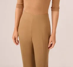 Adrianna Papell Pants & Skirts|Co-Ord Sets*Ponte Knit Pull On Pant With Kick Flare Hem In Rich Camel